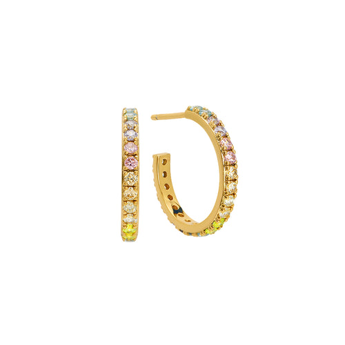 Gold Plated Serene Pastel Hoops