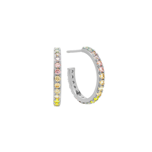 Silver Serene Pastel Hoops