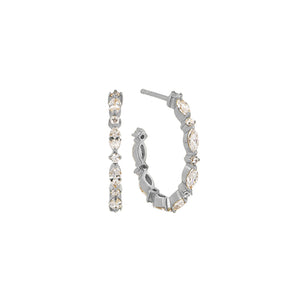 Silver Radiance Hoops