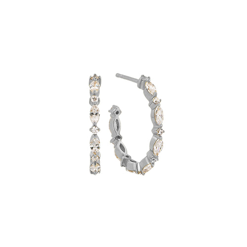 Silver Radiance Hoops