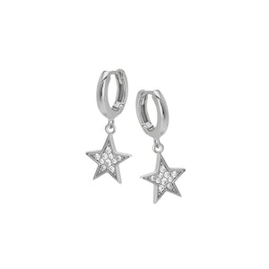 Silver Stellar Drop Earrings