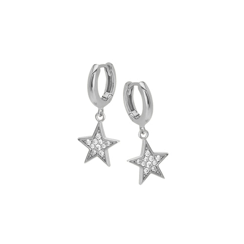 Silver Stellar Drop Earrings