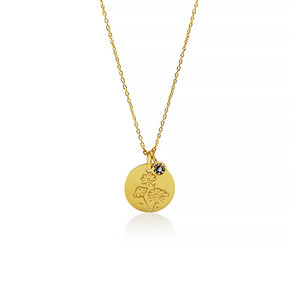 Gold Plated Birth Flower Necklace - April