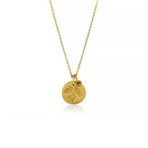 Gold Plated Birth Flower Necklace - November