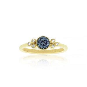 18ct Yellow Gold Everly Montana Sapphire Diamond Ring