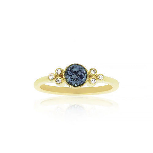 18ct Yellow Gold Everly Montana Sapphire Diamond Ring