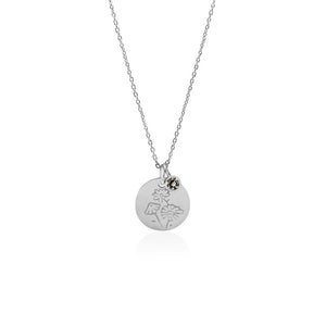 Silver Birth Flower Necklace - April