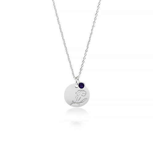 Silver Birth Flower Necklace - February