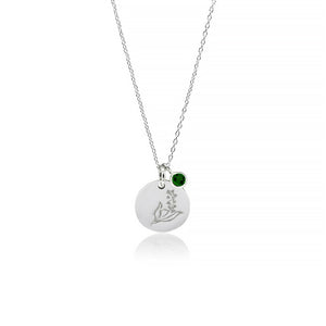 Silver Birth Flower Necklace - May