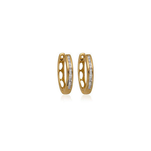 9ct Yellow Gold Avalon Diamond Huggie Earrings